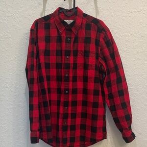 St. John's Bay Red and Black Checkered Men's Shirt